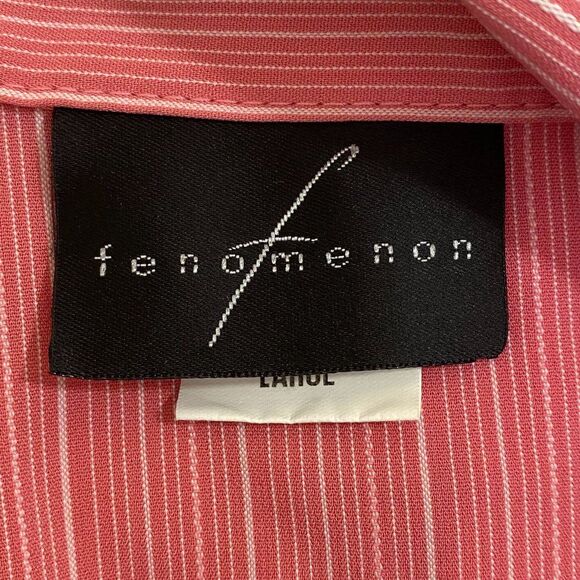 Fenomenon Button Down Long Sleeve Striped Top Women Size L - Picture 5 of 6